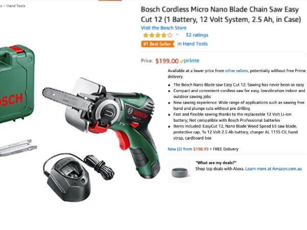 Bosch cordless micro online nanoblade chainsaw